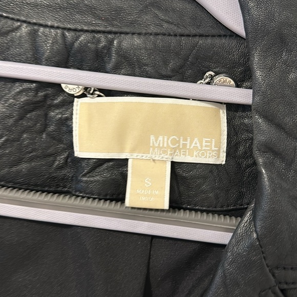 Michael Kors Crinkled Leather Moto Jacket - Picture 3 of 4